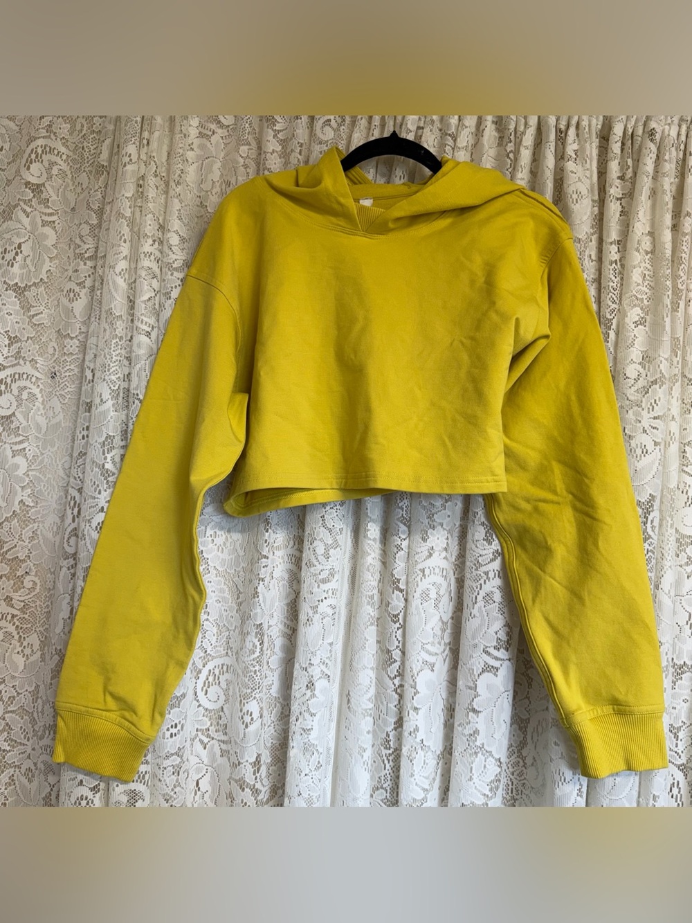 Lululemon Yellow All Yours Cropped Hoodie
